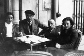 M. Dolores Camiña, J. M. Lasarte, “Txiki” eta Miren Elizondo,  Donibane Lohitzunen errefuxiatuak, 1938.
